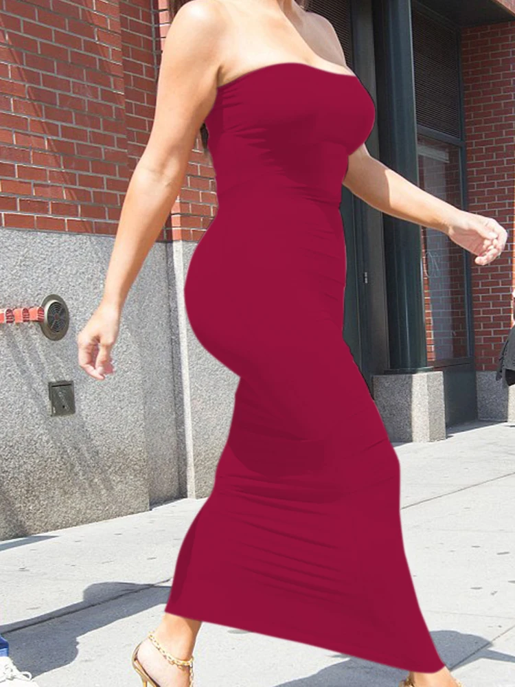 Summer Women's Sexy Sleeveless Chest Wrapped Long Beach Dress - Image 25
