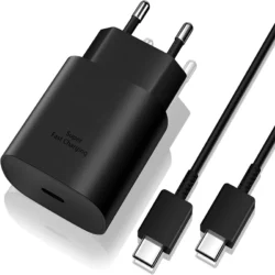USB C 25W Fast Wall Charger with USB C to Type C Fast Charging Cable For Samsu…