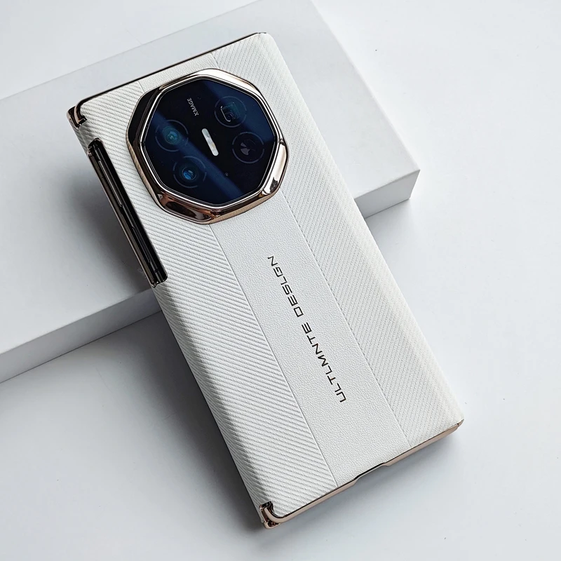 For Huawei Mate XT XTS Case Luxury PU Leather Dual Central Axis Electroplated Texture Anti-Fingerprint Non-Slip Protection Cover - Image 8