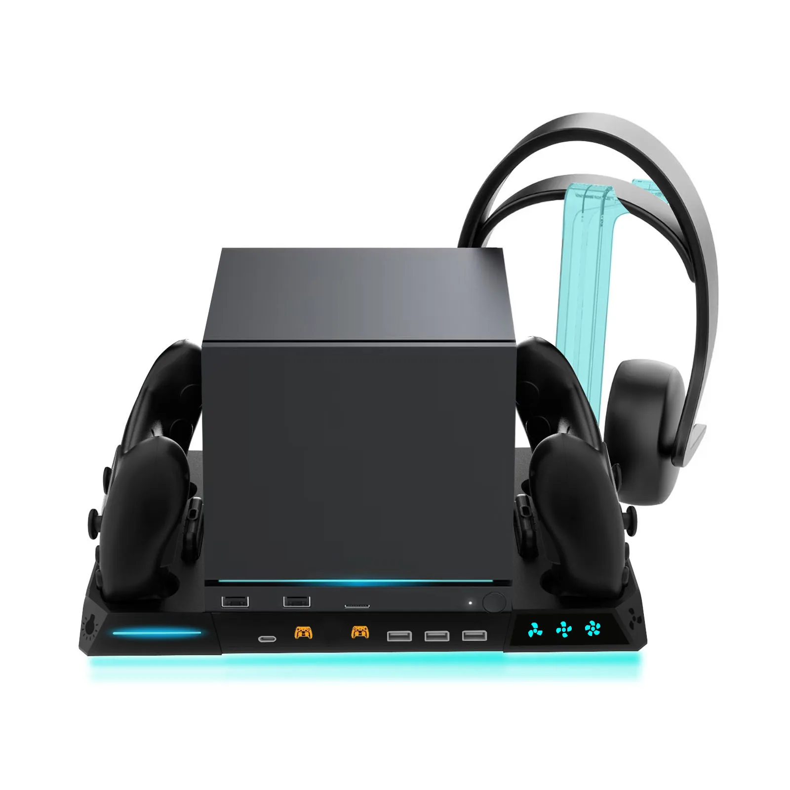 Charging Dock for Steam Machine with 3-Speed Cooling Fan RGB Lights 2 Controller… - Image 3