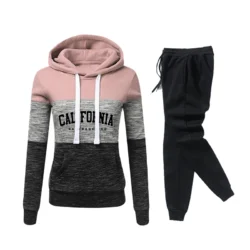 Women's Tracksuit Print Casual Color Block Hooded Sweatshirts Outdoors Sports…