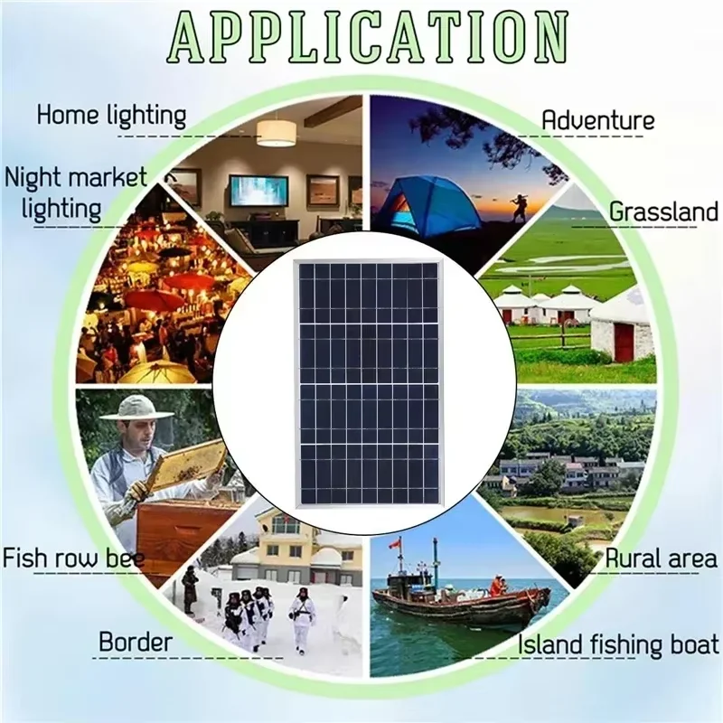 300W 12V Solar Panel Kit Complete Polycrystalline USB Power Portable Outdoor… - Image 4