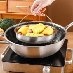 Stainless Steel Food Steamer Basket Pressure Cooker Steamer Basket with Handle…