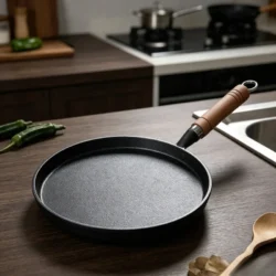 Uncoated Thick Cast Iron Frying Pan, Multi‑Purpose Non‑Chemical Griddle for…