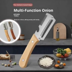 Wooden Handle Stainless Steel Peeler, Multi-Functional Kitchen Gadget for Fruits…
