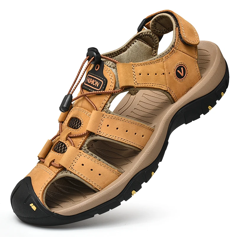 Summer Men Sandals Genuine Leather Mens Casual Shoes Outdoor Men Leather Sandals for Men Beach Shoes Roman Shoes Plus Size 38-48 - Image 8