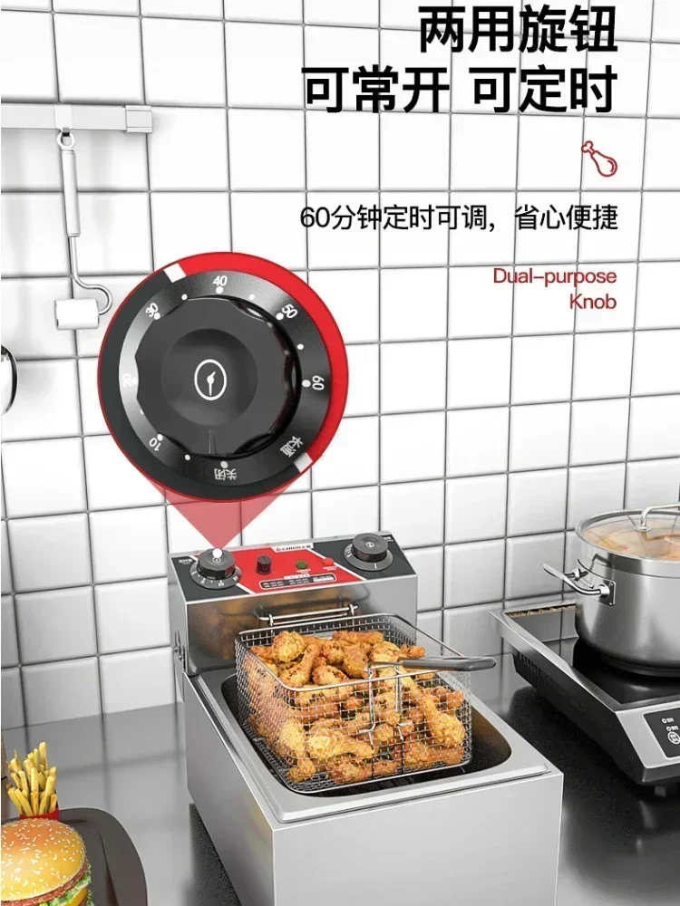 220V Fryer Electric Cookware for Kitchen Deep French Fries Commercial Fryers Frying Oil Cooker Timer Arfrai 10L Ar AF - Image 6