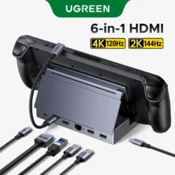 UGREEN USB C HUB Steam Deck Docking Station 6-in-1 Type-C to 4K120Hz HDMI 5Gbps…