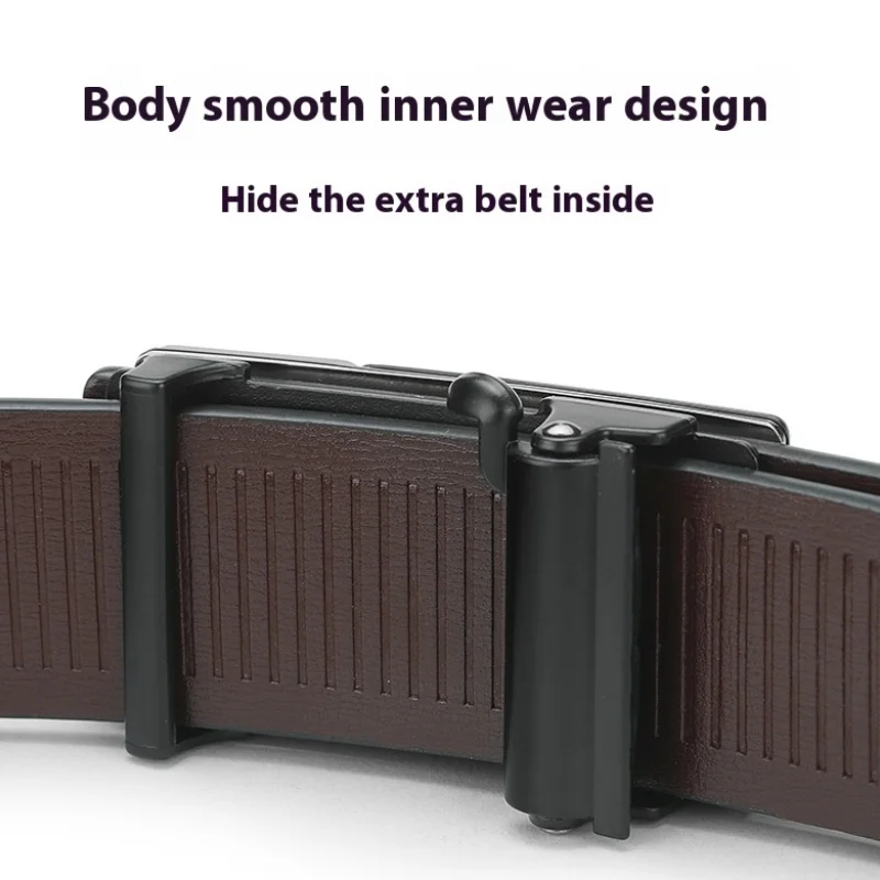 European Male Belt Genuine Leather Belt for man 105-160cm plus size jeans belt Adjustable automatic belt Gifts for Men - Image 5