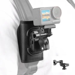 Backpack Mount for Insta360 Luna Ultra X6 X5 Air Ace Pro 2 Shoulder Strap Clip Holder 360° Adjust Quick Release for DJI Osmo 360