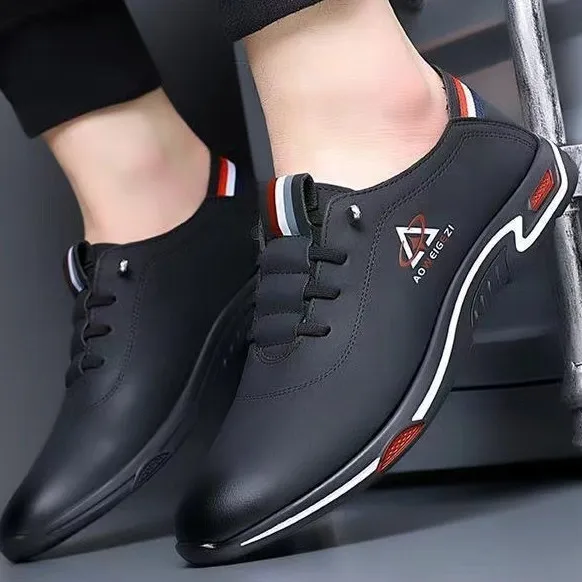2026 Hot Sale Men's Leather Casual Shoes Soft Soles Soft Surfaces Office Sports Shoes Men's Flat Oxford Shoes Versatile Sneakers - Image 5