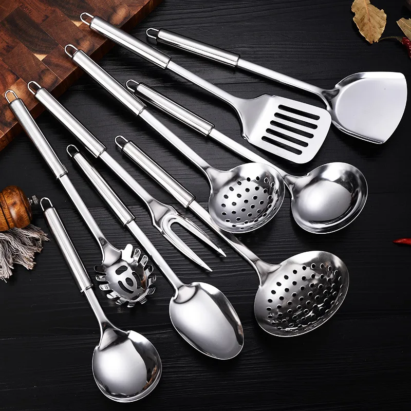 9-Piece Stainless Steel Kitchen Utensil Set, Multi-Purpose Cooking Tools…
