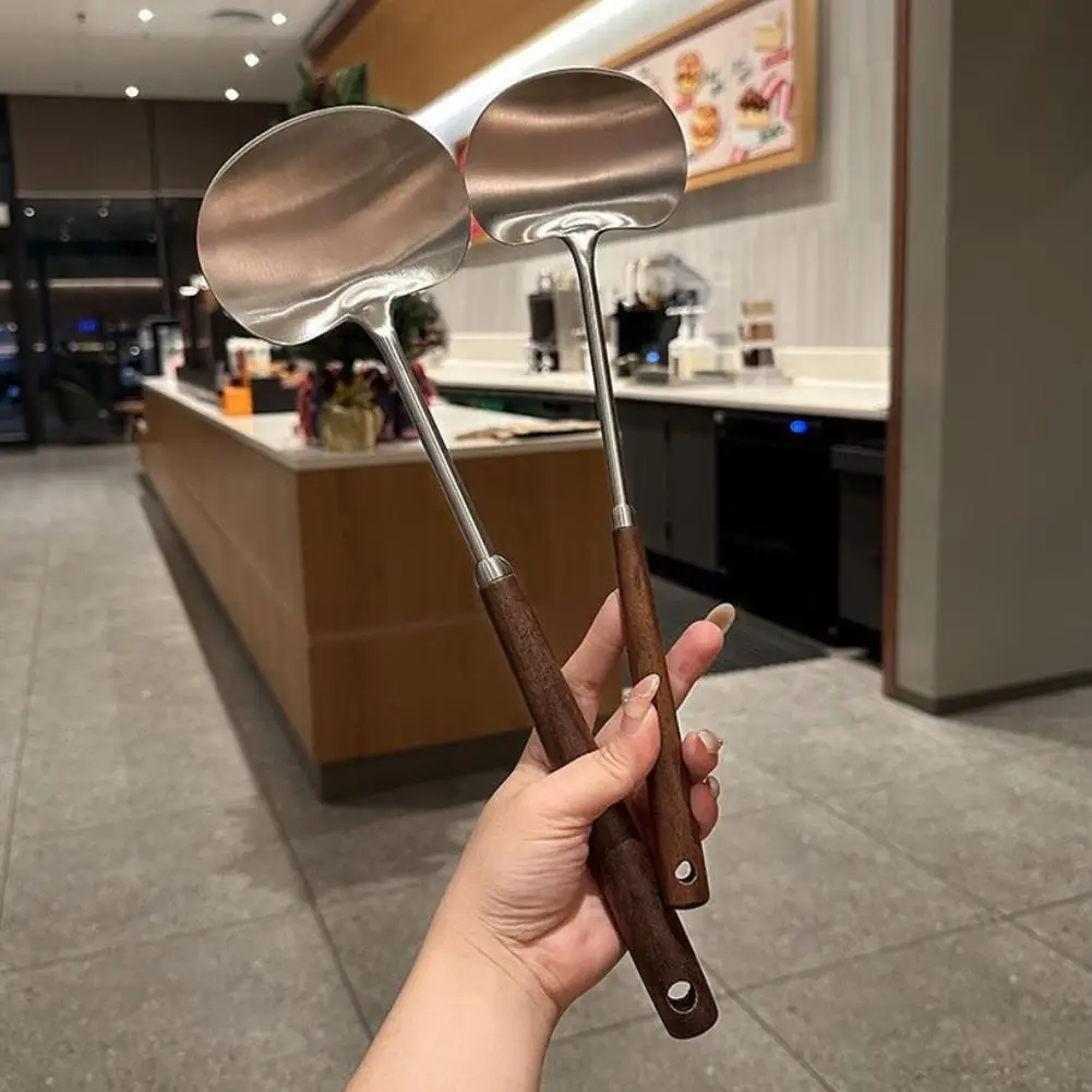 Stainless Steel Spatula Mushroom Shovel With Wooden Handle Cooking Spoon… - Image 5