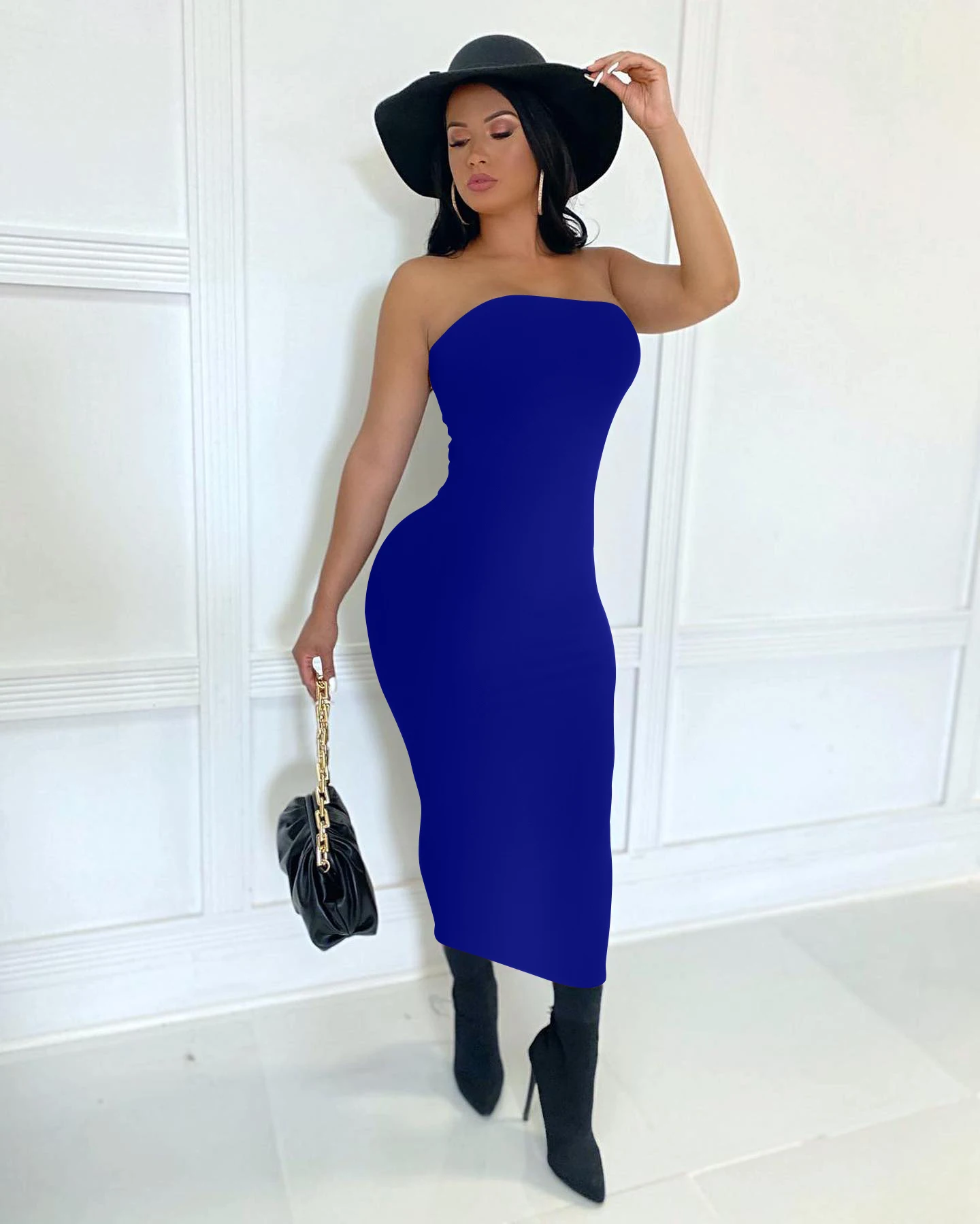 Summer Women's Sexy Sleeveless Chest Wrapped Long Beach Dress - Image 17