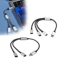 USB-C 1-to-2 Splitter 3-Port Type-C Hub with PD 100W Fast Charging + Data Transfer…
