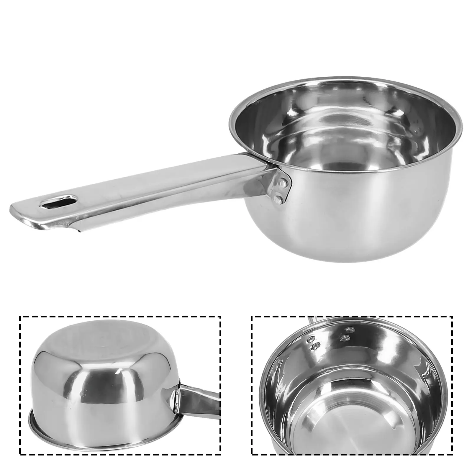 Stainless Steel Uncoated Nonstick Saucepan Household Milk Cooking Pot Frying Pan… - Image 5