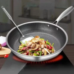 26/28/30cm Stainless Steel Frying Pan Durable Multi-functional Non Stick Wok…