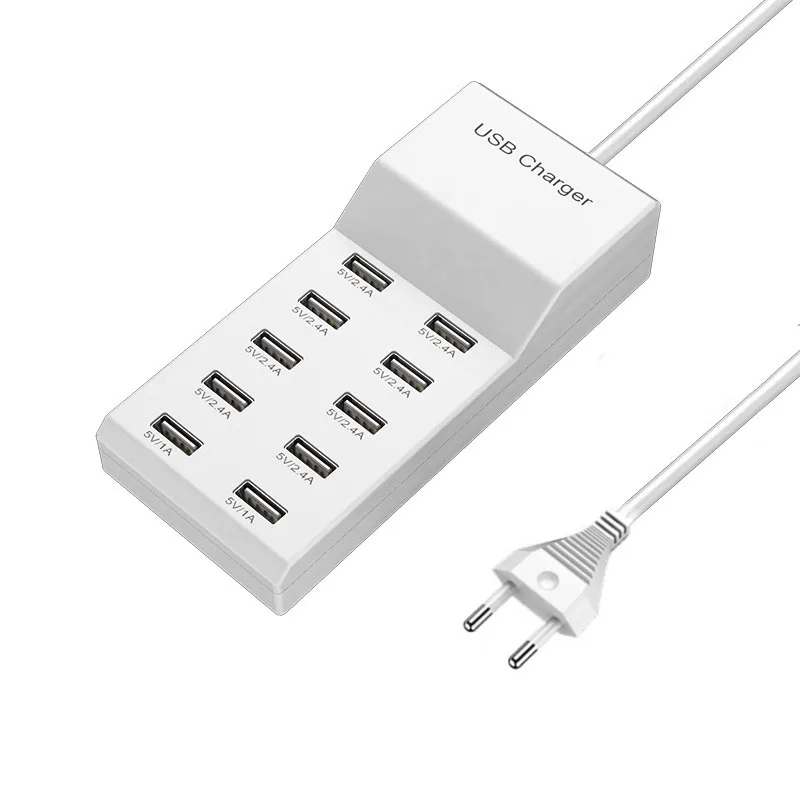 4/10-Ports USB Charging Station50W/10A Multi Port USB C Hub Charger for Cellphone…