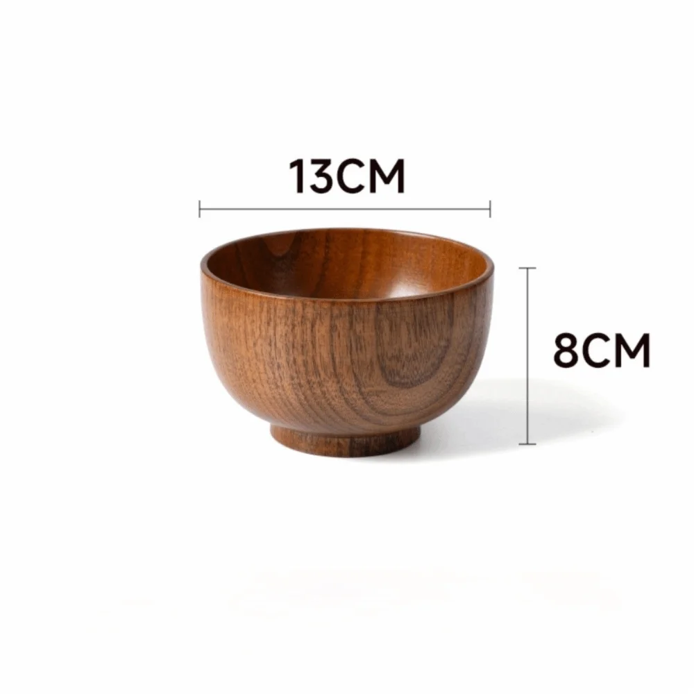 New Japanese Style Wooden Bowls Handmade Crafts Soup Bowls Food Containers… - Image 13
