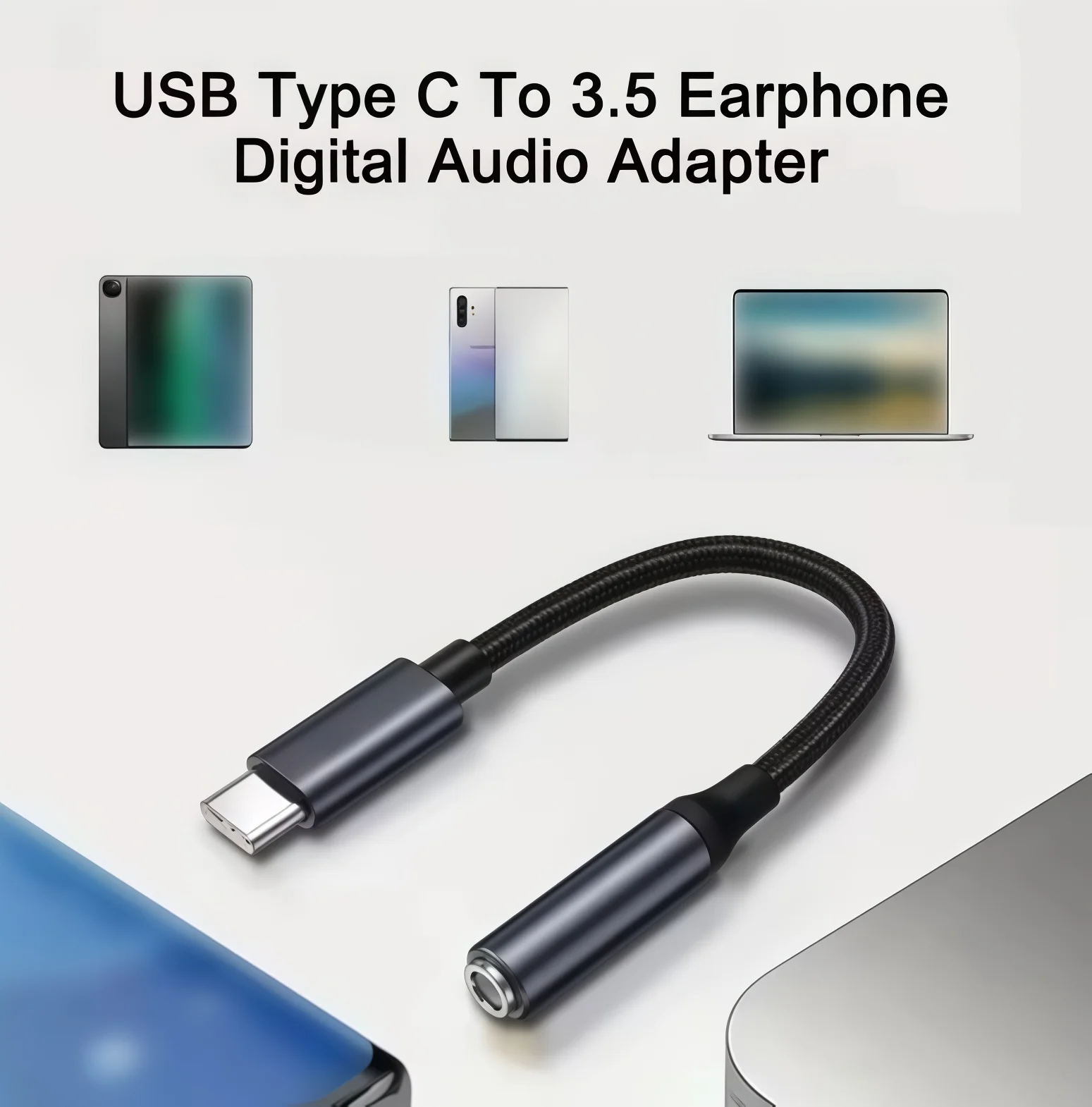 USBC to Aux Audio Dongle CableUSB-C to 3.5mm Headphone Jack Adapter - Image 2