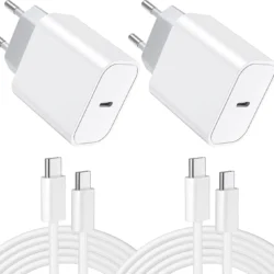 2-Piece Set 25W USB-C Chargers with 2M Cable Fast Charging Plugs, Suitable for…
