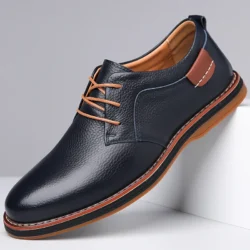 Men's Comfortable Soft-Soled Business Casual Shoes Outdoor Driving Anti-Slip Leather Footwear for Casual Occasions-2885