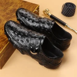 Men's Business Crocodile Grain Cow Leather Dress Shoes For Men Professional Formal Loafer Shoe