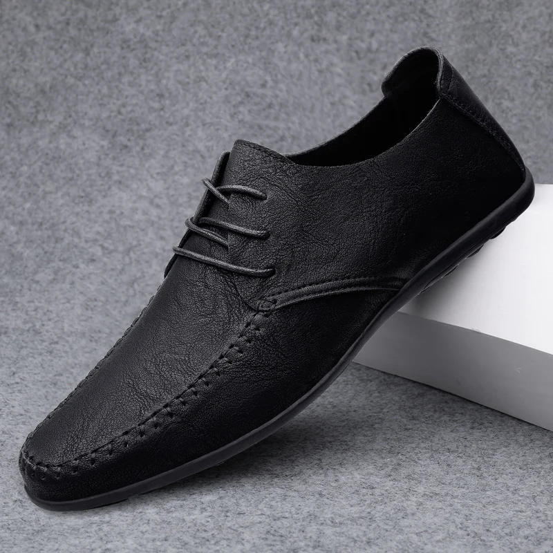 Summer Hollow Out Leather Shoes Men Luxury Italian Men Casual Handmade Moccasins Designer Breathable Boat Shoes Zapatos Hombre - Image 9