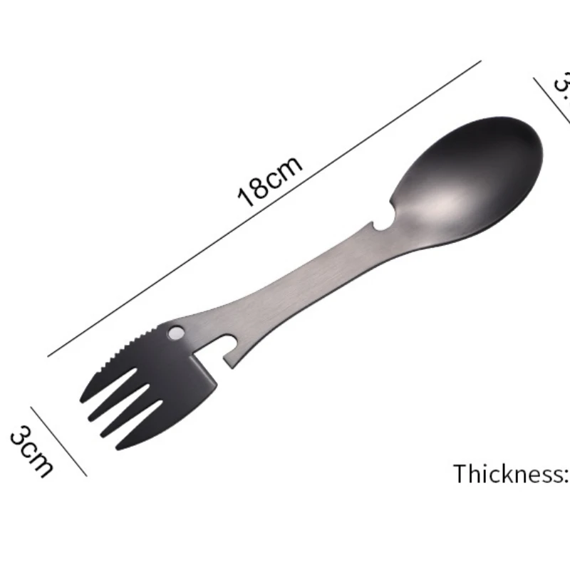 5-in-1 Multifunctional Utensils Cutlery Stainless Steel Camping Fork Knife Spoon… - Image 7