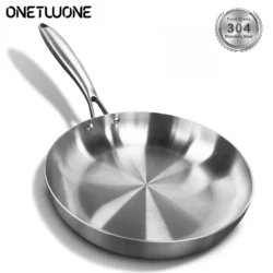 304 Stainless Steel Frying Pan, NonStick Pan Fried Steak Pot Uncoated Kitchen…