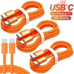 1-3Meter 60W PD Fast Charging USB C Data Cable for iPhone 17 16 Pro Max 17 Air…