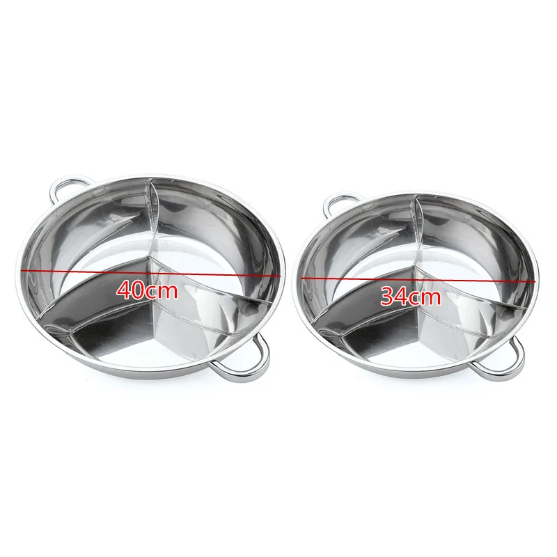 34cm Stainless Steel Hot Pot Three Divided Cookware Induction Little Sheep Pot Hot… - Image 4