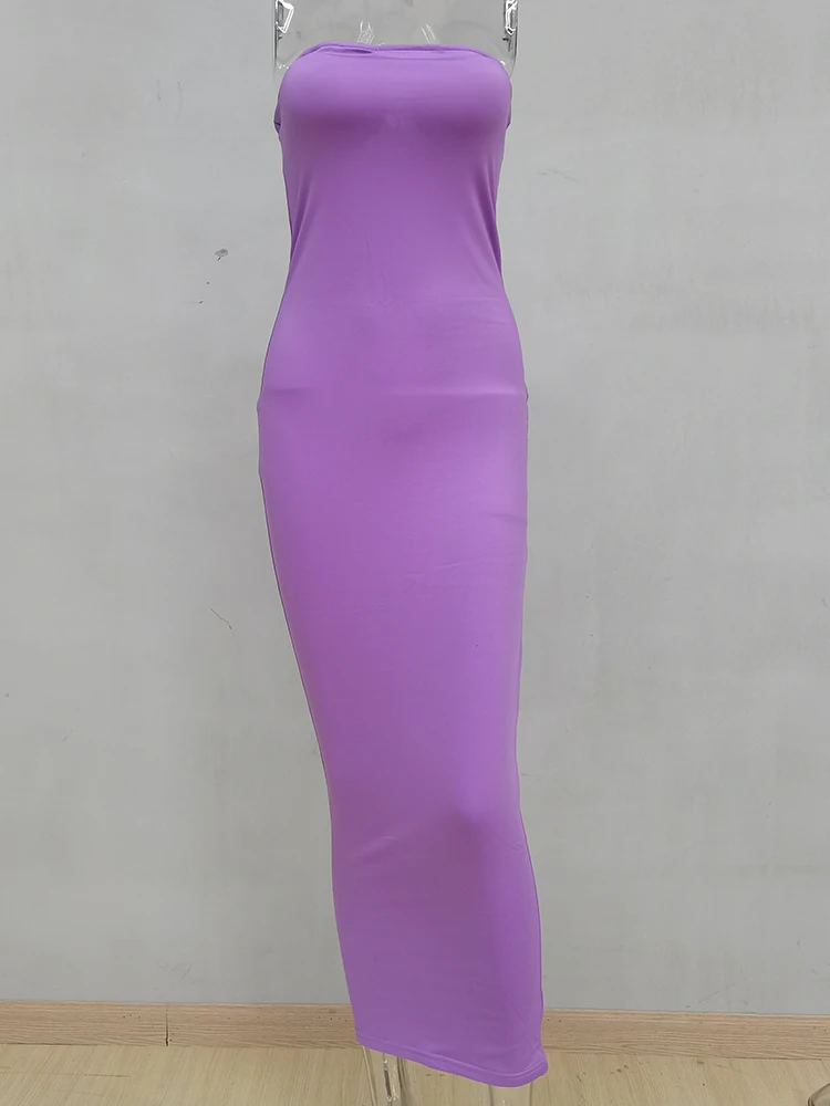 Summer Women's Sexy Sleeveless Chest Wrapped Long Beach Dress - Image 23