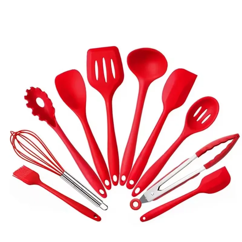 10 Pcs/Set Silicone Kitchen Utensils Set Non-Stick Silicone Tong Spoon Spatula… - Image 7