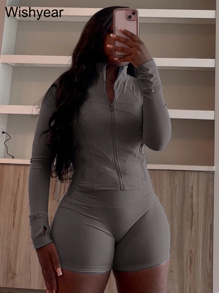 Tracksuit Sales Women Green Two 2 Piece Set Spring Fall Long Sleeve Zip Jacket Top… - Image 19