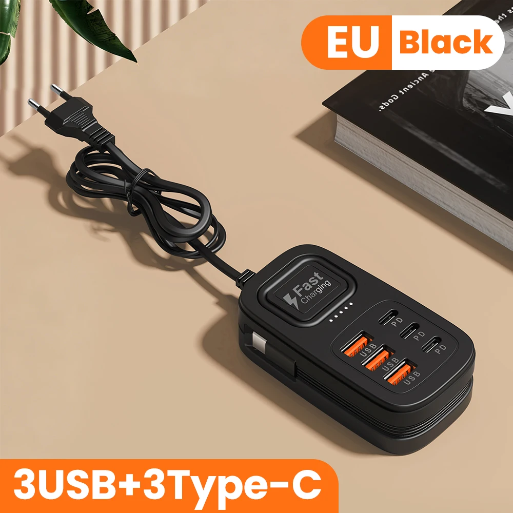 6 Ports USB Fast Charger Power Strip Desktop Charging Station Fast Charging… - Image 9