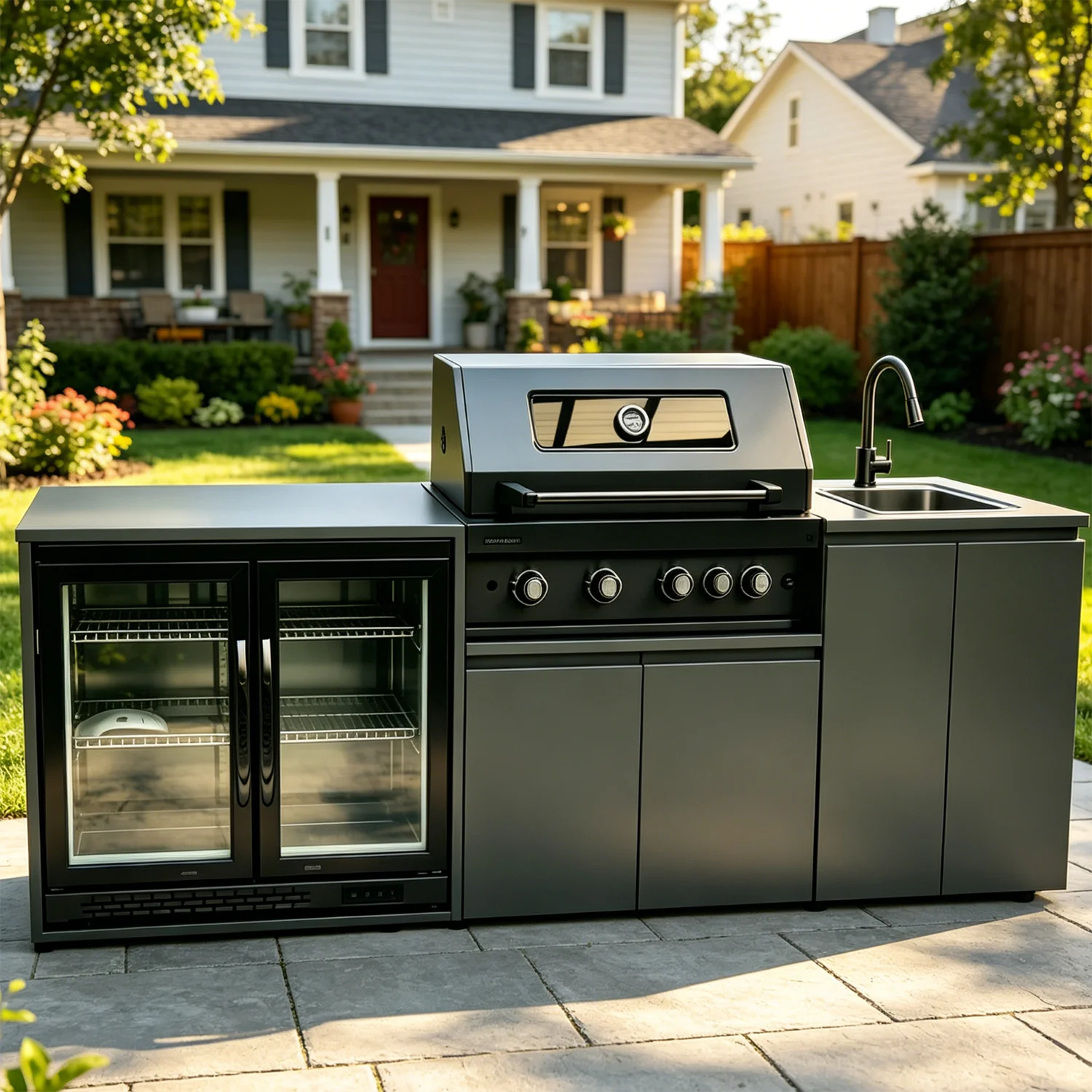 Modern Modular Functional Stainless Steel Outdoor Kitchen Cabinets With Grill… - Image 5