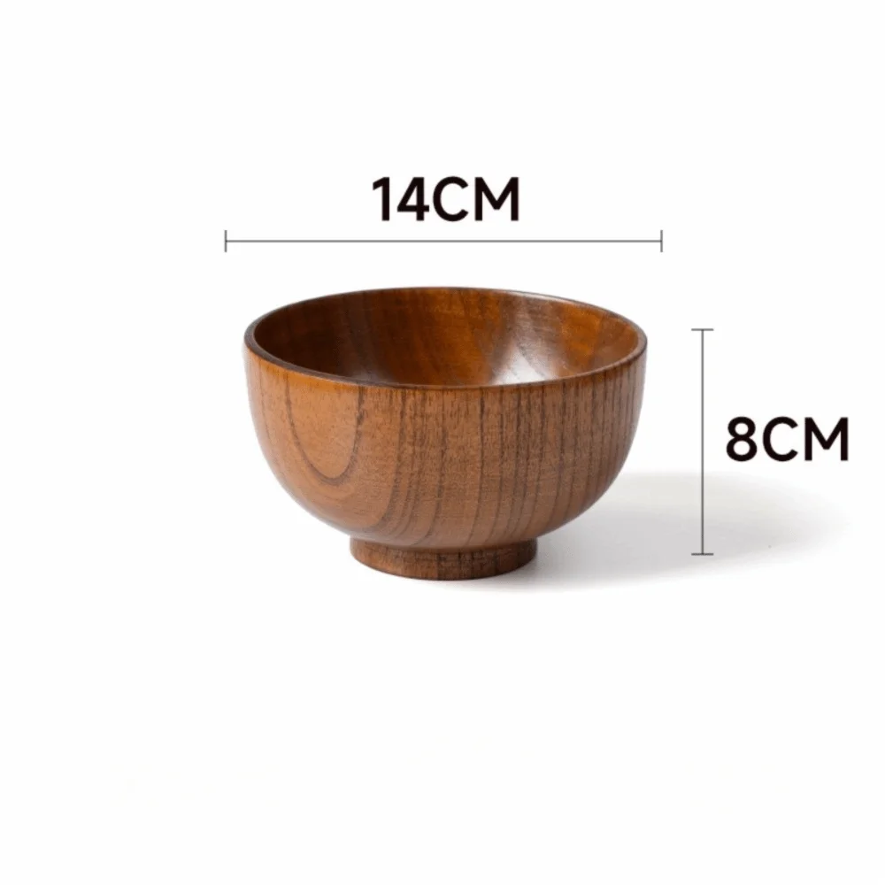 New Japanese Style Wooden Bowls Handmade Crafts Soup Bowls Food Containers… - Image 16