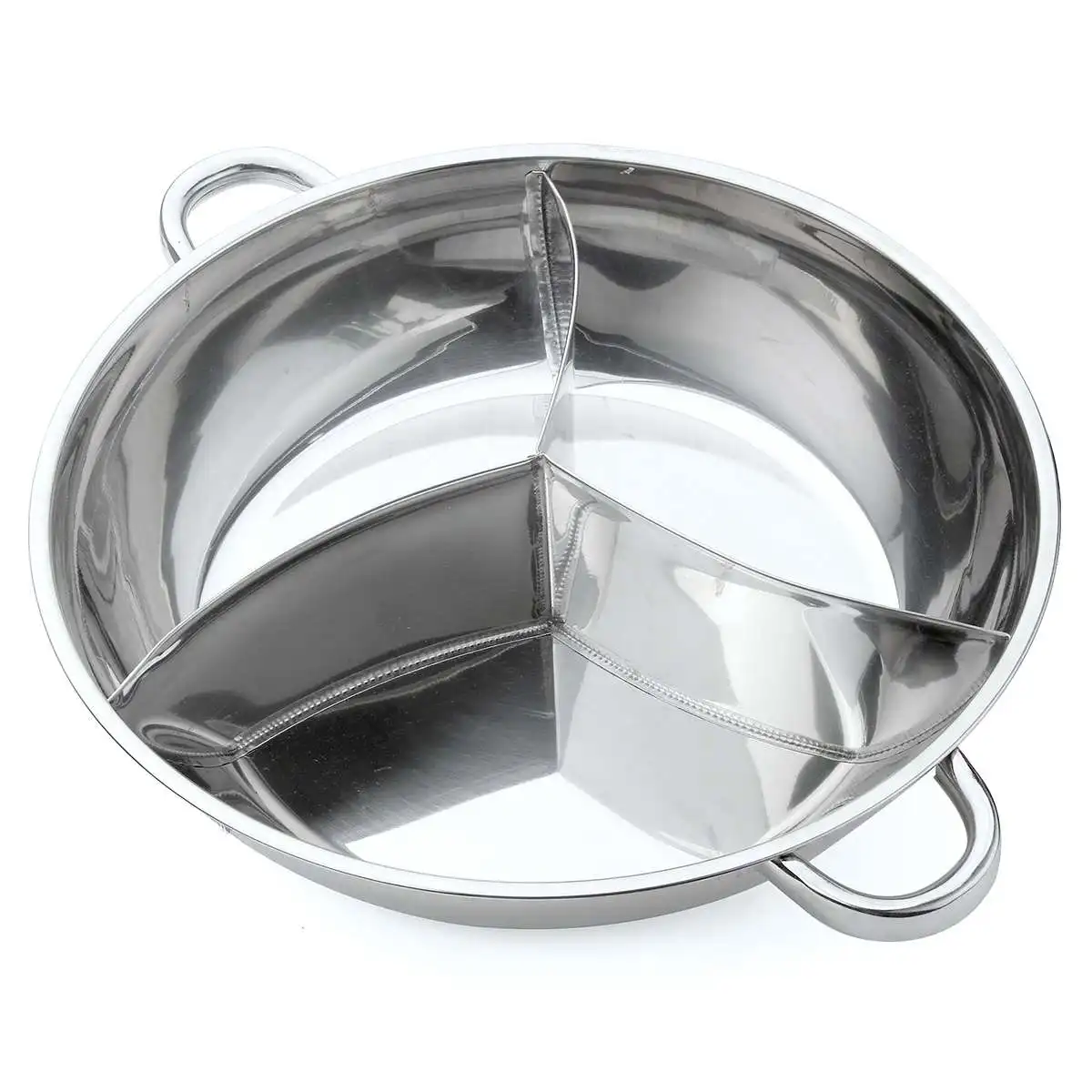 34cm Stainless Steel Hot Pot Three Divided Cookware Induction Little Sheep Pot Hot… - Image 2
