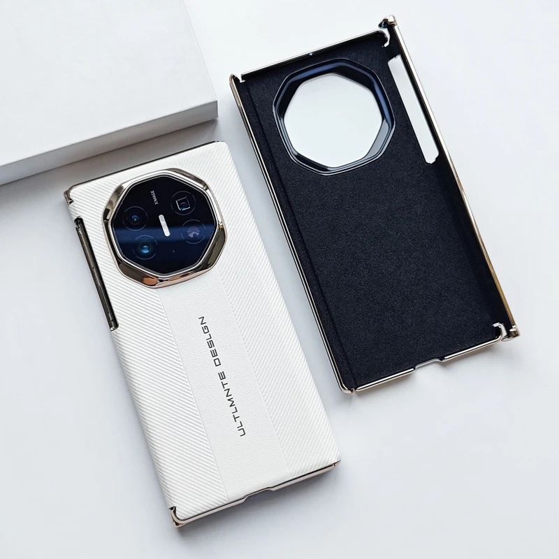 For Huawei Mate XT XTS Case ELVEV Luxury Stripe Textured PU Leather +PC Anti-Slip Ultra-thin Phone Back Cover - Image 2
