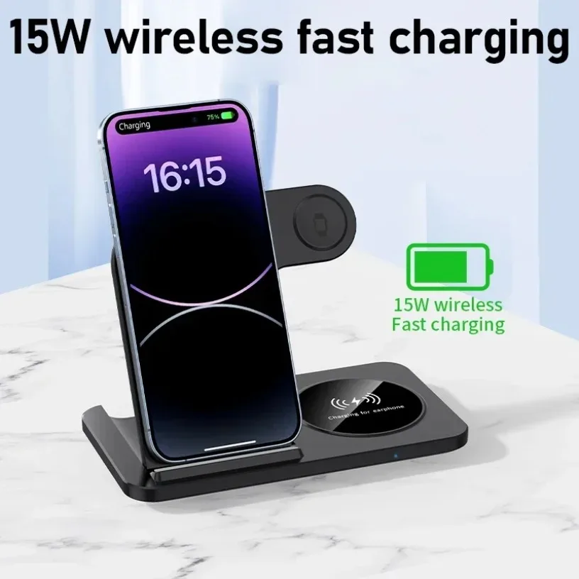 3 in 1 Wireless Charging Station for Magsafe Charger Stand Fast Magnetic Wireless… - Image 2