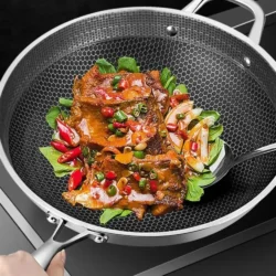 Non-stick Steak Cooking Pan Frying Pan Reusable Frying Pan Stew Pot Induction…