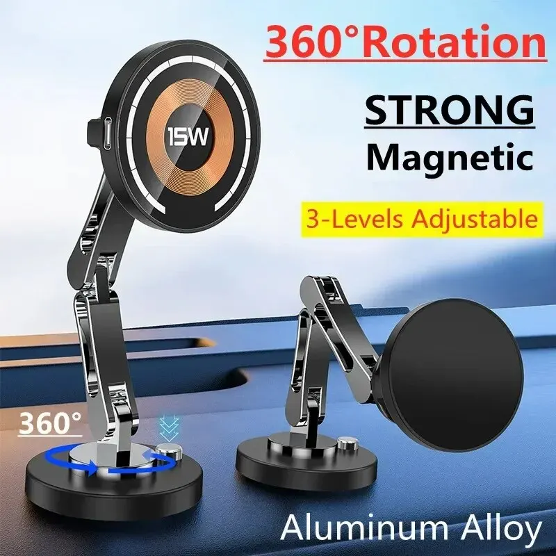 Magnetic Car Wireless Charger Stand Magnet Car Mount Fast Charging Station Phone…