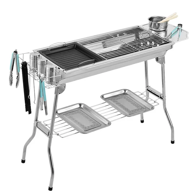 Household Barbecue Outdoor Thickened Stainless Steel Grill BBQ Wood Charcoal Grill… - Image 6