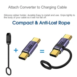 USB C Male to Male Adapter with PD 100W 40Gbps 8K 60hz Video Compatible for…