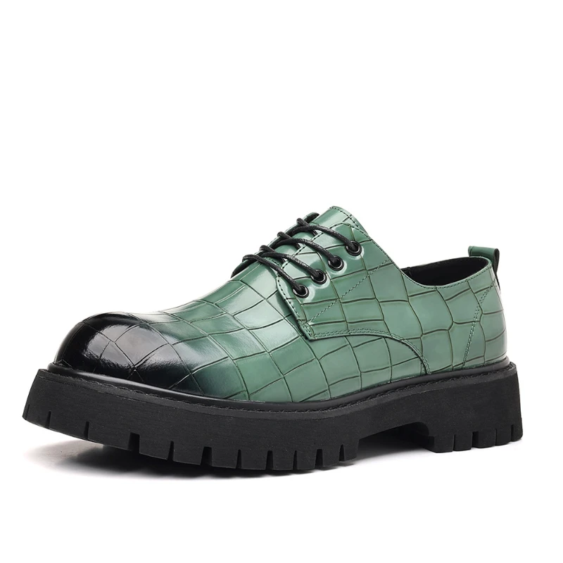 Men British Style Thick Bottom Elevator Leather Shoes Fashion Groom Wedding Dress Shoes For Suits Spring Autumn Casual Footwear - Image 2