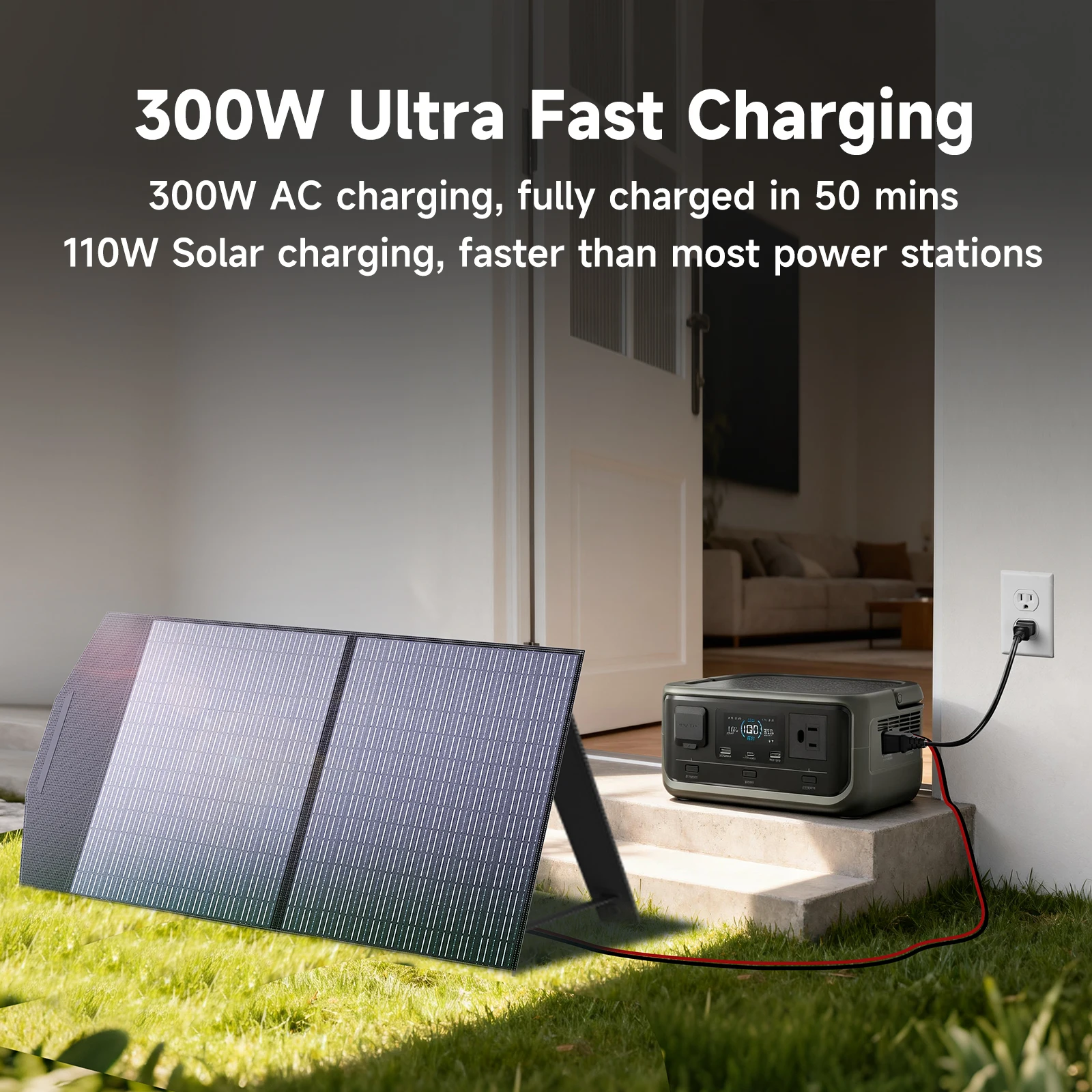 ALLPOWERS VOLIX P300 Portable Power Station 256Wh LiFePO4 Battery 300W (Peak 600W)… - Image 2