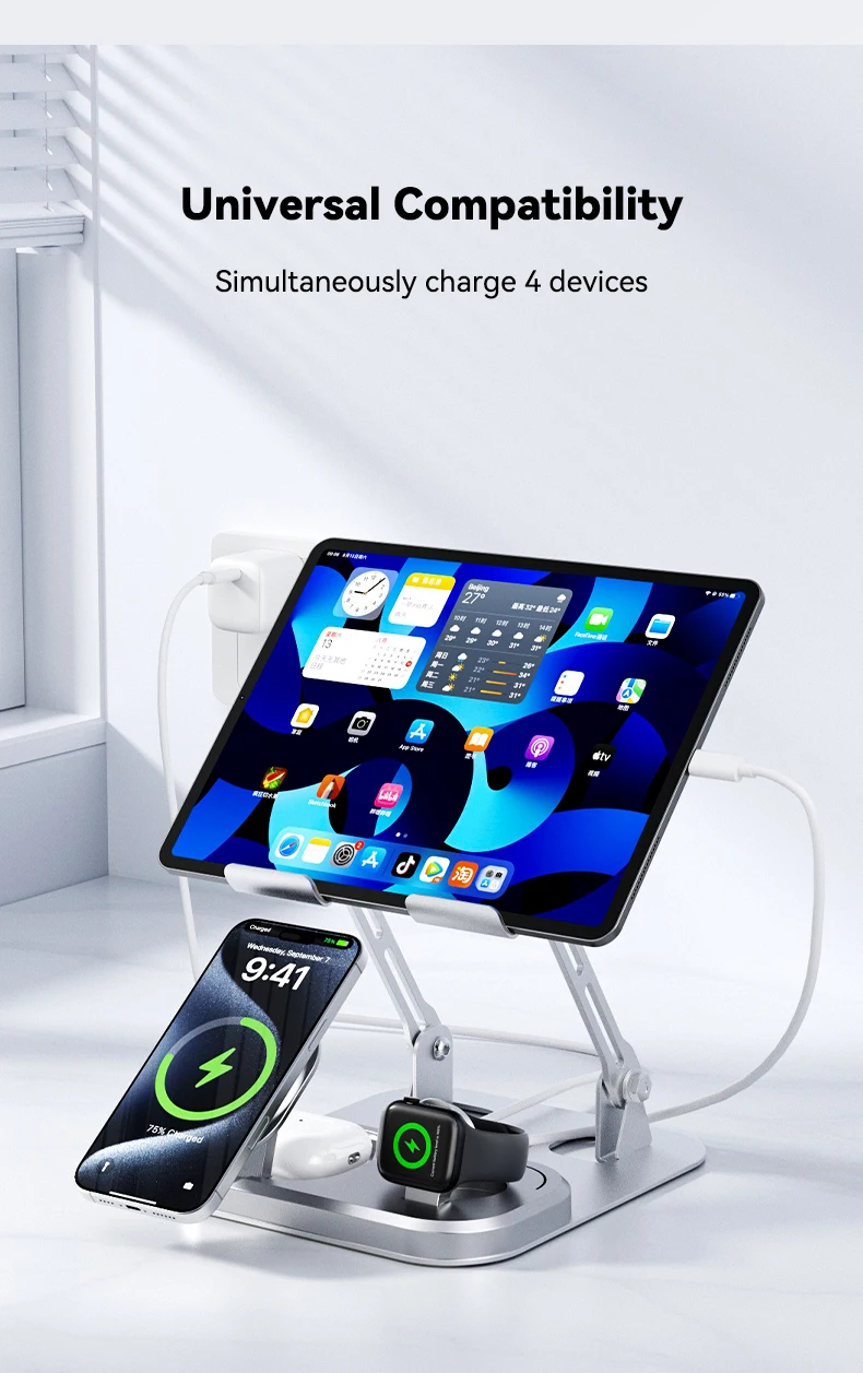 Foldable Magnetic Wireless Charger Stand Type-C 30W Fast Charging Station Phone… - Image 10