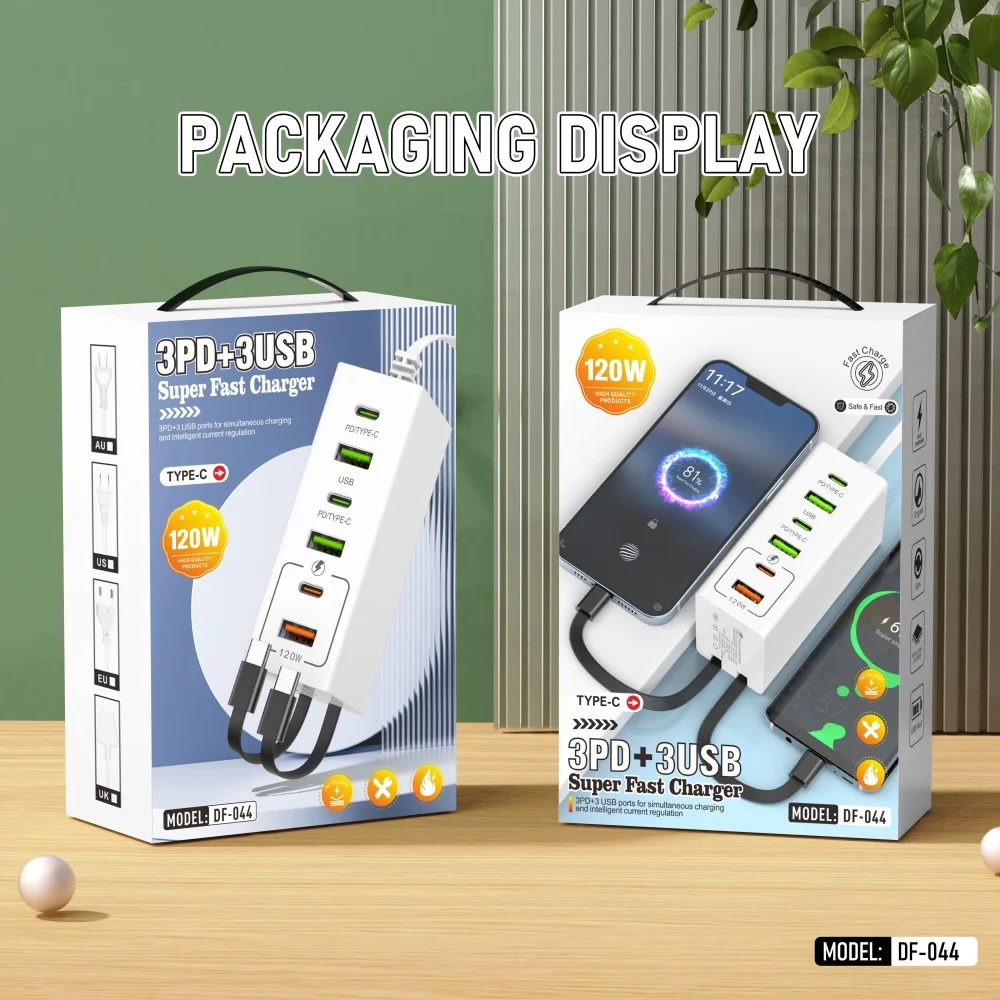 Total 120W USB Power Strip Type C Mobile Phone Charger Fast Charging Electrical… - Image 10