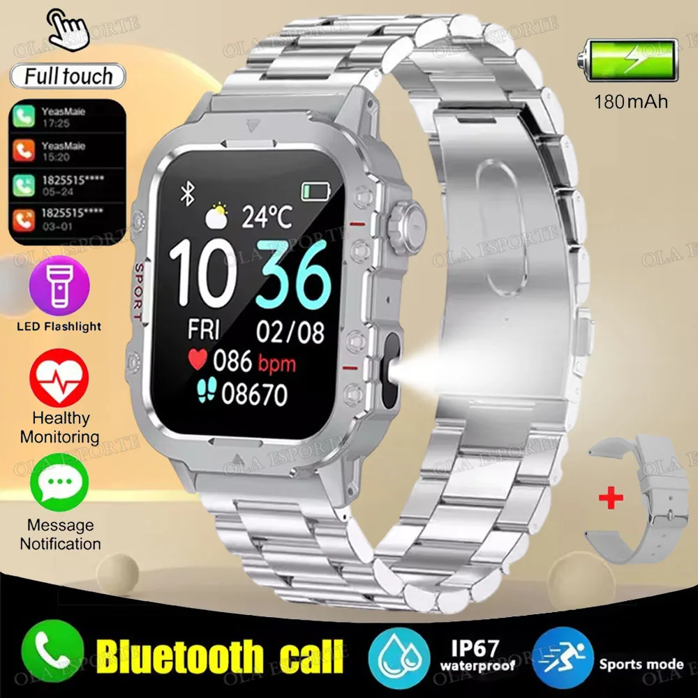 2025 New Military Smart Watch Men IP67 3ATM Waterproof Outdoor Sports Fitness Tracker Health Monitor 1.44" BT Call Smartwatch H1 - Image 9